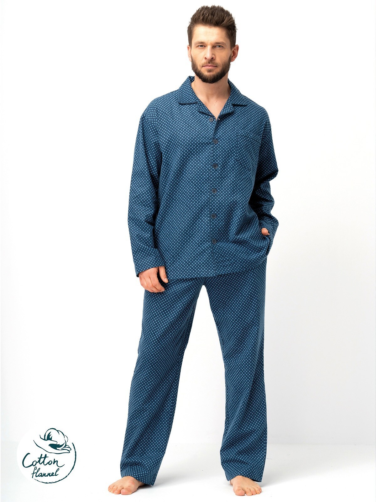 PIŻAMA MĘSKA MNS 815 FLANELA DR R.3XL-4XL