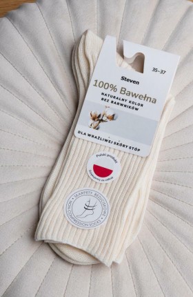 SKARPETY DAMSKIE 201 NATURALNE 100% BAWEŁNA