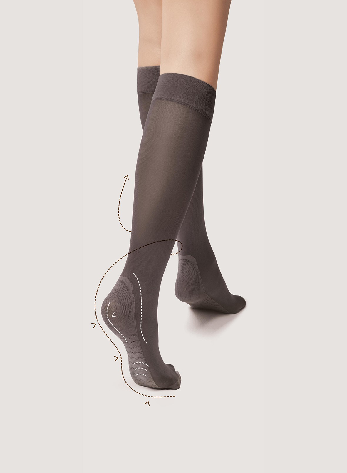 M2100 MEDICA - PODKOLANÓWKI MASSAGE 20 DEN POUDRE KNEE-HIGHS