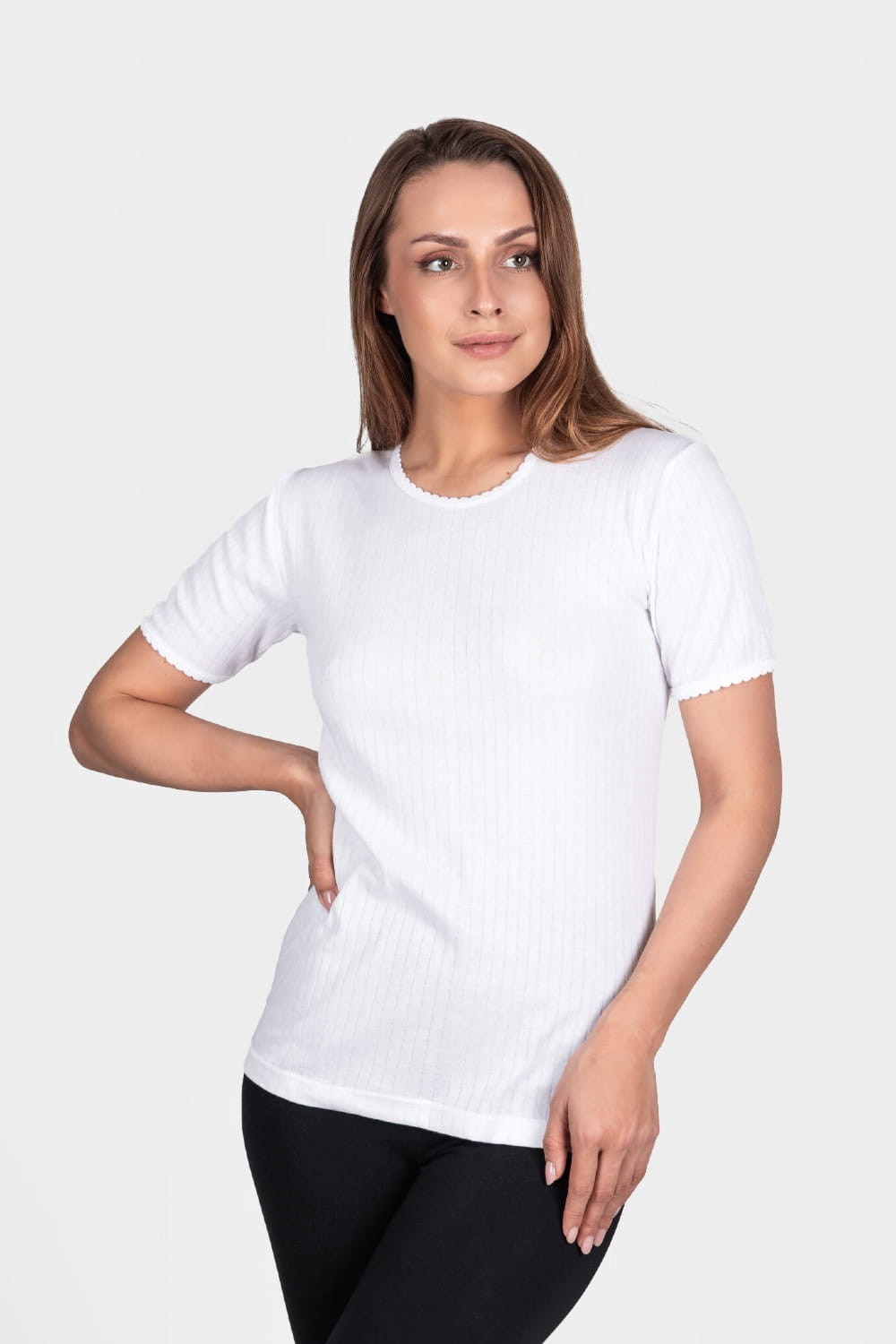 KOSZULKA DAMSKA BIAŁA 1314 KR R.S-L