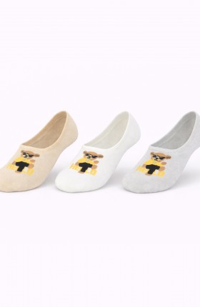 STOPKI DAMSKIE ST098 BAWEŁNA MIŚ