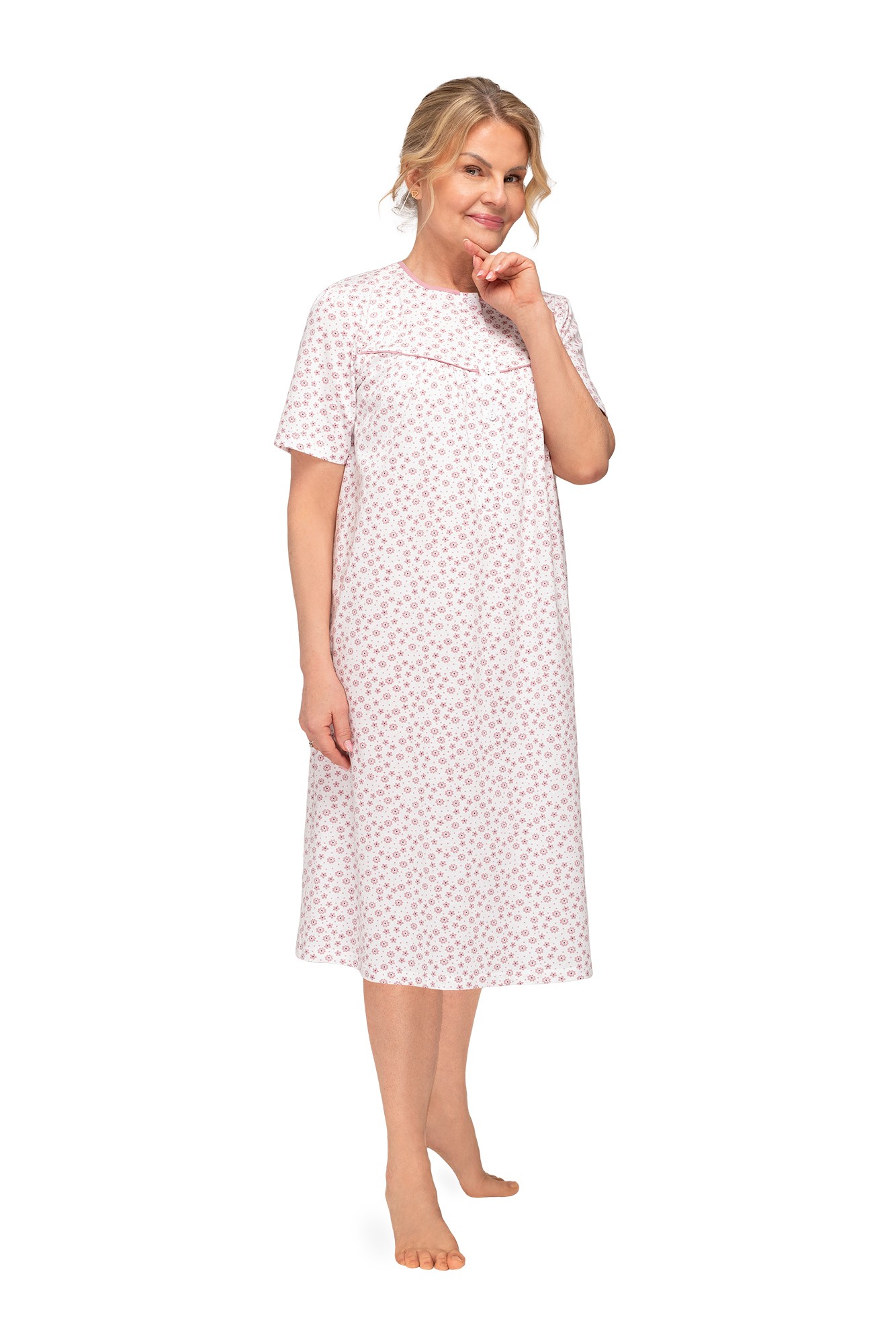 KOSZULA NOCNA DAMSKA BOGNA I 203 BIG 3XL-4XL KR/RĘKAW