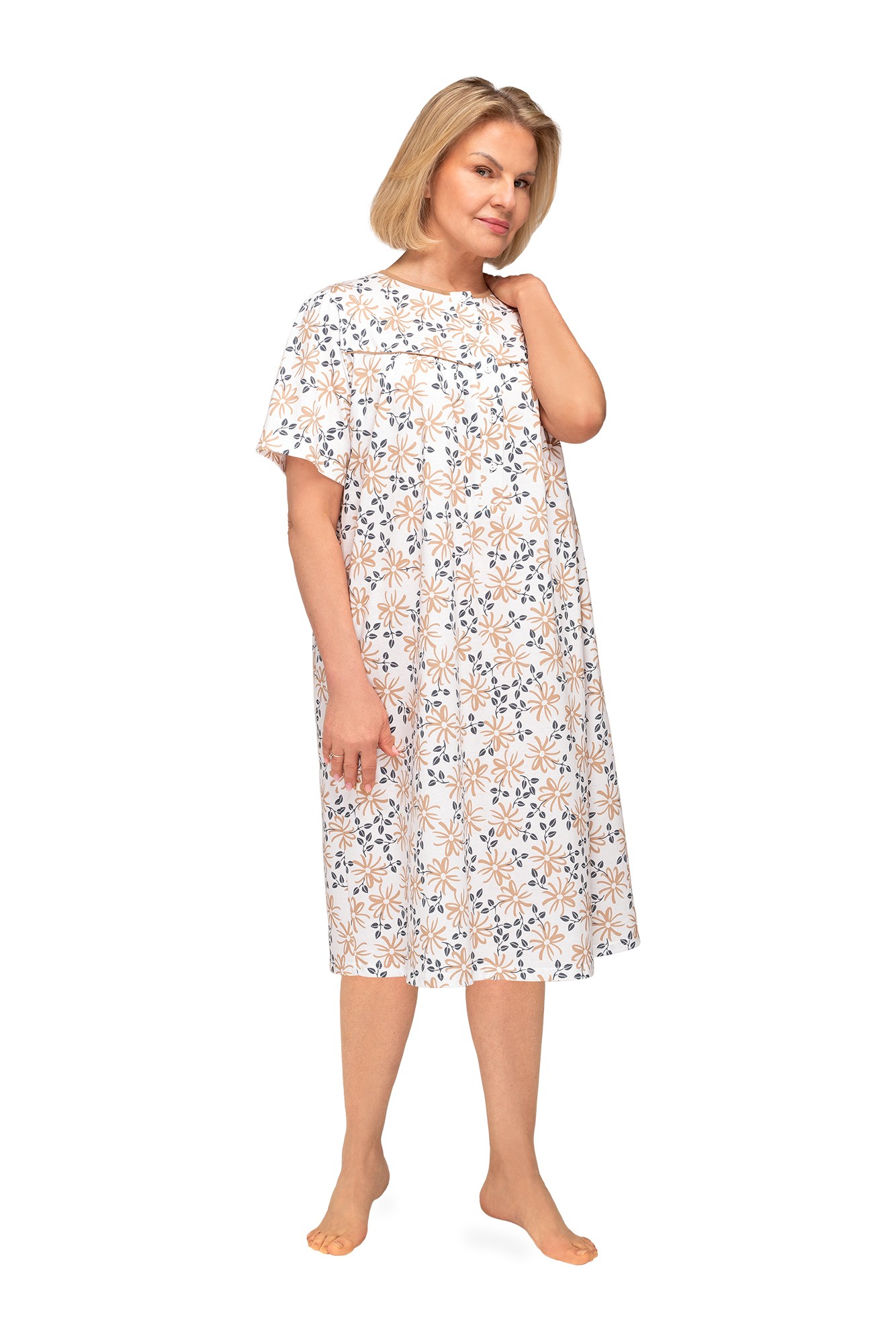 KOSZULA NOCNA DAMSKA BOGNA I 203 BIG 3XL-4XL KR/RĘKAW